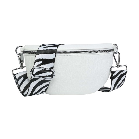 Half Moon Sling Crossbody Bag With Canvas Strap