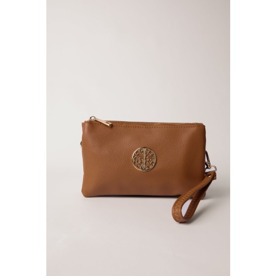 Detailed Zip Up Purse With Detachable Strap