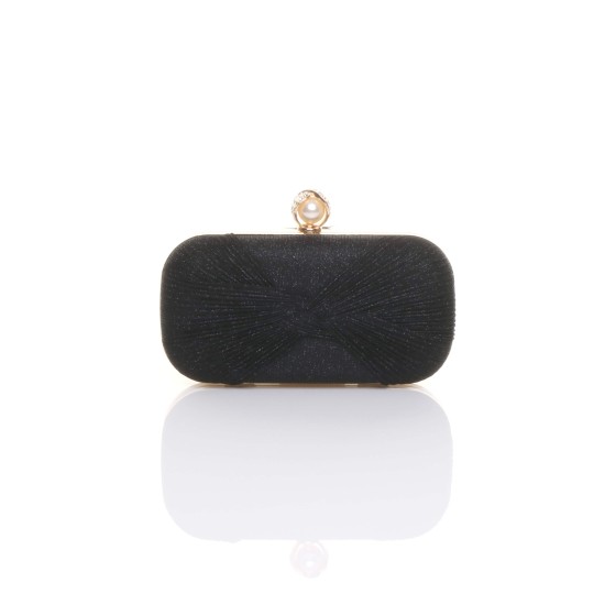 Glitter Ruched Evening Clutch Bag