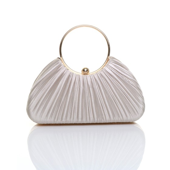 Satin Pleated Wedding Bridal Prom Party Clutch Grab Handbag Bag