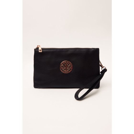 Detailed Zip Up Purse With Detachable Strap