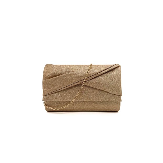 Shiny Pleated Glitter Clutch Evening Bag