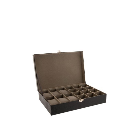 Watch/Cufflink Box Holds 6 Watches/12 Cufflinks