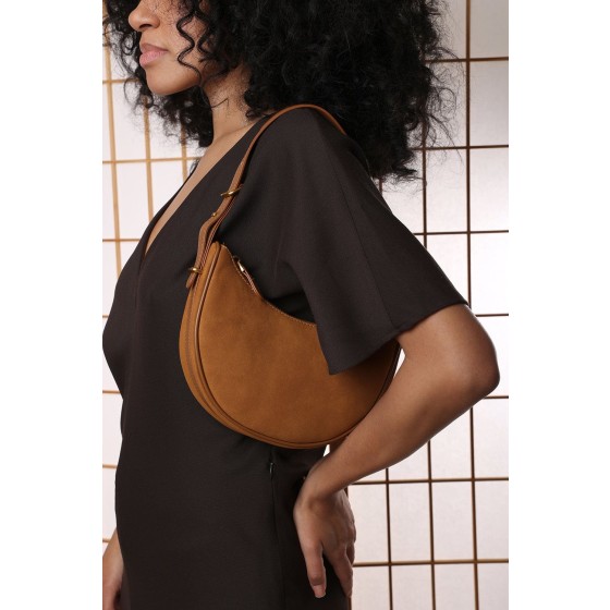 'Pebble' Modern Half Moon Shoulder Bag