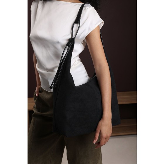 'Elysia' Slouchy Suede Shoulder Bag
