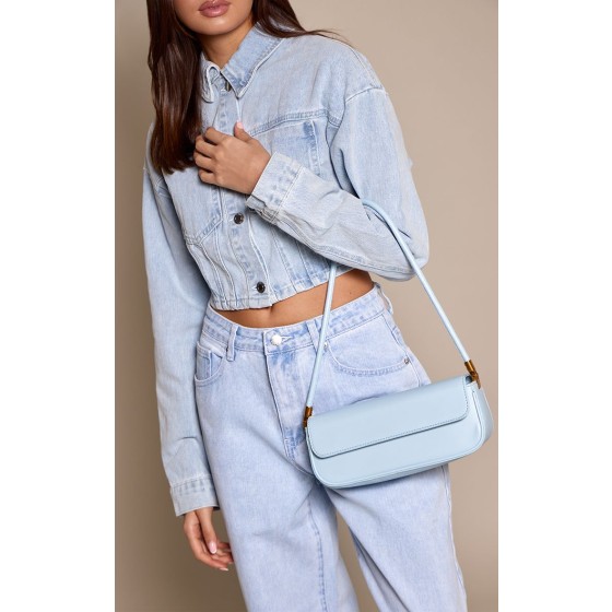Faux Leather Skinny Elongated Shoulder Bag