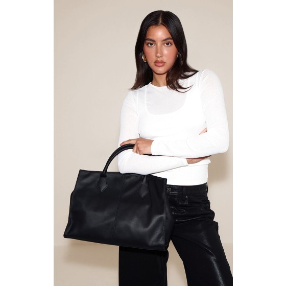 Faux Leather Oversized Handbag