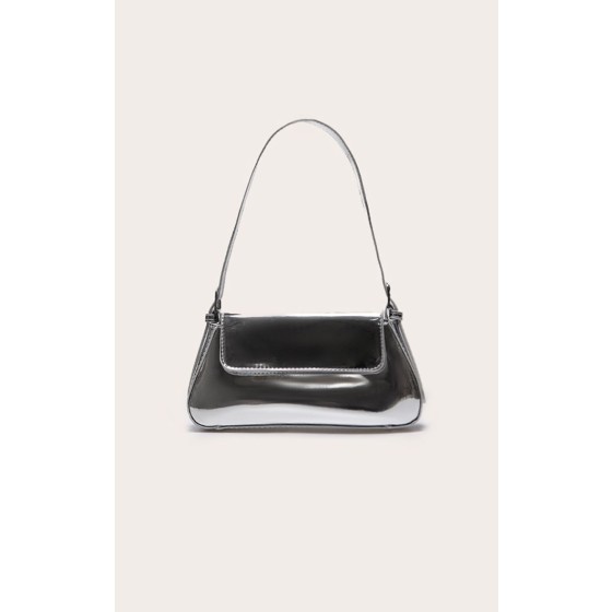 Metallic Trapeze Shoulder Bag